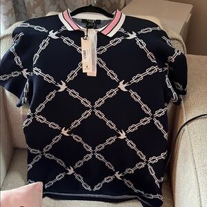 Tilley Jacquard sweater women’s short sleeve golf polo shirt Polo